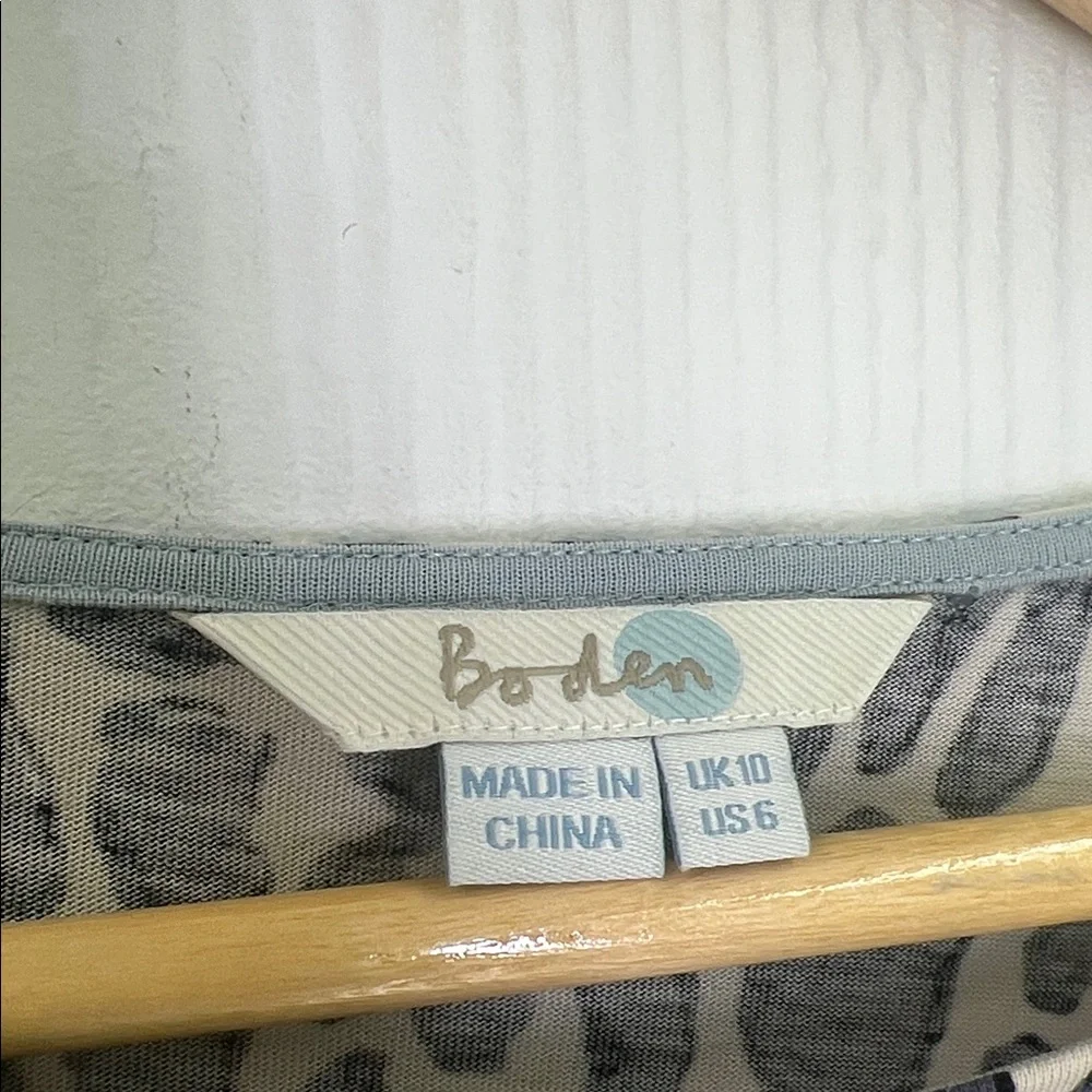 Boden - Leopard Colorful  Animal Print Round Neck Long Sleeve Blouse Size 6 - Picture 8 of 10